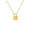 Collar con Candado de Acero de Titanio que No se Desvanece, Letra, para Mujer, Cadena de Clavícula de Lujo Ligero, Colgante de Moda Europea y Americana Tendencia, Joyería de Acero Inoxidable