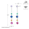 Pendientes Transfronterizos Nuevos de Plata de Ley S925 Incrustados con Circonio Pendientes Largos de Cadena con Borlas para Mujer Moda Geométrica Tendencia Joyería