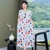 Vestido de Algodón y Seda de Alta Gama Nuevo Verano 2026, Vestido para Mamá Sanya, Vestido de Playa de Moda para Uso en Exteriores Este Año