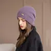 2025 Nuevo Gorro de Punto Cálido con Forro de Felpa a Prueba de Frío para Otoño e Invierno para Mujeres de Mediana Edad y Mayores Gorro de Punto Engrosado Moda