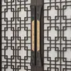 Manija de Puerta Deslizante de Aluminio Tallado Estilo Chino, Manija Grande de Alto Nivel para Hotel, Caja, Sala de Exposiciones, Tienda, Puerta de Arte Negra