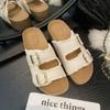 Pantuflas Birkenstock Retro para Mujer, Nuevo Estilo de Moda Verano 2026 con Hebilla y Borlas, Sandalias de Playa Casuales de una Sola Tira