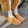 Zapatos Birkenstock Retro para Mujer Otoño Invierno Nuevo Estilo Popular Totalmente Cubiertos Con Forro Polar Cálidos Zapatos de Algodón Suela Gruesa Botas de Nieve