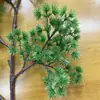Planta em vaso de simulação material pinho de boas-vindas galhos e folhas de pinho cinco pinheiros árvore perene bonsai decorativo materiais de paisagismo