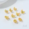 Banho de Cobre com Ouro Real 24K Incrustado com Zircônia Borboleta Flor Pássaro Contas Espaçadoras para Joias de Pérola Artesanais DIY Acessórios Dourados de Areia
