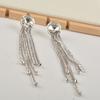 Pendientes largos con borlas y diamantes incrustados, estilo retro europeo y americano, elegantes y exagerados, ligeros y lujosos para mujer.