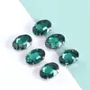Taladro de garra de cristal ovalado forma de huevo cristal de vidrio taladro cosido a mano material hecho a mano para ropa vestido de novia accesorios para el cabello accesorios