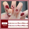 Uñas Manicura Oso Fresa Lindas y Dulces Estilo Girly Uñas Portátiles 24 Piezas de Pegatinas para Uñas Postizas