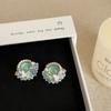 Pendientes de Cristal Bloque de Color con Diseño de Nicho Coreano, Pendientes de Contraste Estilo Retro para Mujer de Lujo Ligero, Estilo Coreano al por Mayor