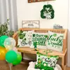 Estilo Caliente Transfronterizo St. Funda de almohada para el Día de San Patricio Trébol verde Funda de almohada decorativa para cojín de cintura de sala de estar