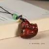 Palo de Rosa Tallado Fuwa Cabalgando el Viento y las Olas Colgante para Bolso de Estudiante Llavero Cadena para Teléfono Móvil Joyería Colgante Hombres y Mujeres Regalo con Significado