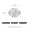 Anillo Reina con Flor de Hielo de Colorido Cristal de Gema, Corte Brillante con Diamantes de Alto Carbono Súper Brillantes, Anillo de Moda y Lujo, Disponible para Dropshipping