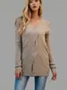 2026 Novo Estilo Gola V Elegante Malha para o Trabalho Suéter Feminino de Manga Longa Estilo Europeu e Americano Transfronteiriço