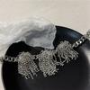 Colar Curto de Cristal Exagerado Europeu e Americano com Diamante Flash e Borla, Simples, Fashion, Distintivo, Bijuteria