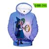 Suéter con Capucha Amanecer de Bruja Primavera y Otoño para Mujer Joker Holgado Casual Sudadera con Cremallera Venta al por Mayor Transfronteriza