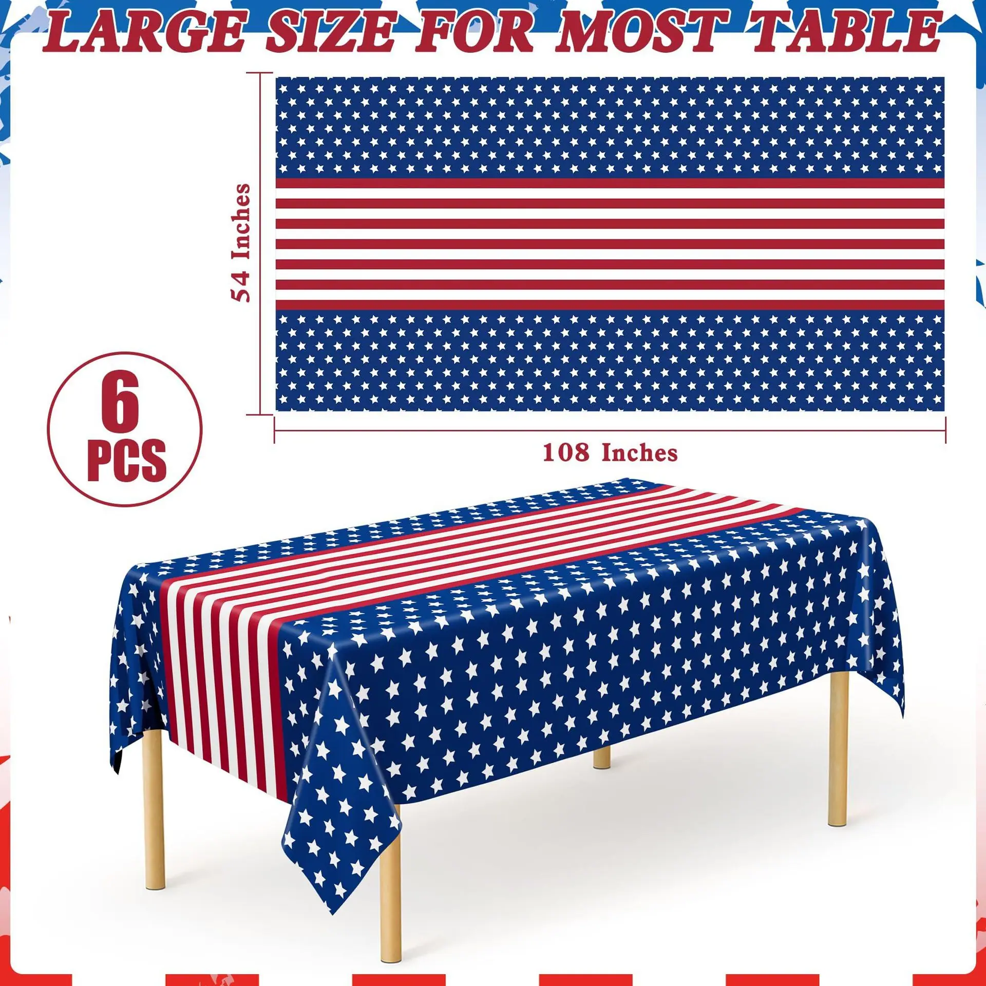 Stars Stripes 6pcs 54x108 in-0