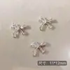 Arte de Uñas Transfronterizo Ultra Brillante Circonita Lazo Plateado Decoración de Uñas Celebridad de Internet Popular Venta Caliente Mariposa Pequeña Accesorios para Uñas Al por Mayor