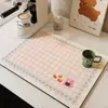 Alfombrilla Drenante de Dopamina Estilo Japonés y Coreano Aislante Térmico Anti-quemaduras Salvamanteles Mantel para Mesa Encimera de Cocina del Hogar Alfombrilla Absorbente Suave de Diatomeas