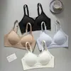 Sutiã sem fio para mulheres com seios pequenos, push-up de verão, suporte lateral para os seios, anti-queda, respirável, sem costura, push-up para seios pequenos, anti-queda