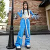 Ropa de moda para niñas de Jazz Dance pasarela moda genial callejera de otoño traje de manga larga para ombligo ropa de actuación hip hop para niñas