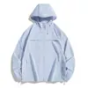 Roupa de Proteção Solar Anti-UV Nova de Verão para Casal para Atividades de Team Building ao Ar Livre, Logo Estampado, Jaqueta Respirável de Seda de Gelo para a Pele