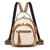 Mochila para Mujer 2025 Nueva Moda Gran Capacidad Bolsa Cuadrada Pequeña Bolsa Cuadrada Pequeña Estampada Retro Bolso de Hombro Elegante de Moda