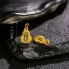 Pingente de Cabacinha Pequena Oca Dourado Banhado a Ouro Prata Esterlina S925 Estilo Antigo Pingente da Sorte e Auspicioso Charme da Paz DIY