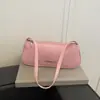 Comércio exterior, estilo coreano artístico, transfronteiriço, bonito e moderno, em blocos de cor, 2026 grande capacidade, estiloso, bolsa de ombro sob o braço, bolsa baguette em formato de crescente
