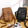Bolso bandolera para mujer, Bolso pequeño, Textura de cuero suave, Bolso de hombro, Bolso para teléfono móvil de moda multicapa de gran capacidad, Tendencia retro