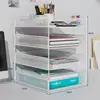 Estante de almacenamiento para escritorio de oficina estante de almacenamiento de archivos estante de archivos caja de almacenamiento colección de artículos de oficina carpeta multicapa de escritorio