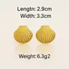 Pendientes de Acero Inoxidable con un Toque de Lujo Ligero y de Alta Gama, Pendientes Cuadrados Rayados Transfronterizos de Estilo Europeo y Americano para Mujer, Pendientes de 18K al por Mayor