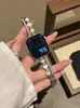 Correa de Metal con Resina en Forma de Corazón de Perla Adecuada para Apple Watch iWatch 12ª Generación 11/10