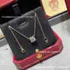 Collar y pendientes de cabeza de toro Cartier, diamante individual de un quilate con cuatro garras, oro grueso de precisión CNC tipo OVNI, cadena para clavícula que no se decolora para mujer