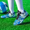 Novos chuteiras de futebol sintético escolares infantis com fivela rotativa para meninos, chuteiras de treino de futebol roxas
