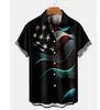 Camisa de Manga Corta para Hombre de Playa de Verano Elástica en Cuatro Direcciones Impresión Digital 3D Camisa Fuente de Fábrica