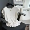 ¡Camiseta de lino y Tencel de manga corta! Camiseta casual versátil de manga acampanada, suave y adelgazante para mujer, nueva para primavera y verano H041106