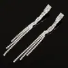 Brincos Tendência Nova Moda Transfronteiriços, Brincos Longos Criativos com Strass, Joias Femininas Mais Vendidas E415