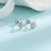Pendientes Super Flash Planeta Cósmico con Pendientes de Planeta Cruz de Diamante Ins Nicho Exquisito Tornillo Pendientes de Circonita