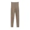 Calça de Cashmere para Mulheres % Cashmere Puro Outono e Inverno Novo Cintura Alta Slim Fit Leggings Quentes de Tricô Preto Estilo Europeu e Americano