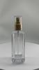 Botella de aceite para el cuidado del cabello, botella cuadrada de esencia, botella de aceite esencial para masaje de cabeza, botella de prensa, botella vacía de vidrio de fondo grueso de 80 ml, 30 ml