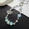 Colgante de cadena para teléfono con lazo de estrella plisado estilo Ins, llavero de alta gama, accesorio para bolso al por mayor