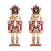 Pendientes Retro de Cabeza de Papá Noel Transfronterizos Europeos y Americanos, Pendientes Personalizados de Diamante, Bailarina de Nueces Pendientes de Moda Retro con Diamantes de Colores