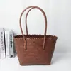 Bolsa Tejida Estilo Ratán Hecha a Mano de Gatito Celebridad de Internet, Bolso de Mano con Asa de Bambú, Regalo Souvenir, Bolso de Boda Tejido Diagonal, Bolsa de Regalo