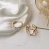 Anillo de dos piezas moda femenina viento frío no ajustable anillo de comida parejas diseño nicho sentido de diseño Accesorios Venta al por mayor