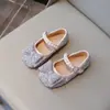 Sapatos de Princesa para Meninas 2026 Novos Primavera/Outono Meninas Sola Macia Sapatos Pequenos de Couro Estilo Primavera/Outono Sapatos de Cristal para Crianças Sapatos da Elsa