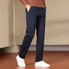 Pantalones casuales de algodón puro para hombre, colección otoño 2026, elásticos, corte holgado, estilo de pierna recta, nuevo diseño 2026, adecuados para todas las estaciones, pantalones de vestir casuales