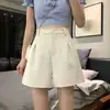 Shorts casuales negros para mujer, estilo fino deportivo de verano, nuevo modelo 2026, shorts cortos holgados de cintura alta de línea A de pierna ancha