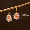 Aretes de Cristal Blanco Natural, Aretes de Ágata de Cristal Morado Amarillo Rosa, Aretes de Perlas Redondas, Ganchos para Orejas de Cristal al por Mayor