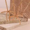 Moda Europeia e Americana Nicho Elegante Pingente Contas de Aço Inoxidável Feito à Mão Cristal de Corte Champagne Laço Colar Feminino