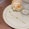 Joyería Transfronteriza Europea y Americana Moda y Exquisito Colgante Nicho Cadena Clavicular No Descolorante Oro de 18K Acero Titanio Accesorios de Collar para Mujer